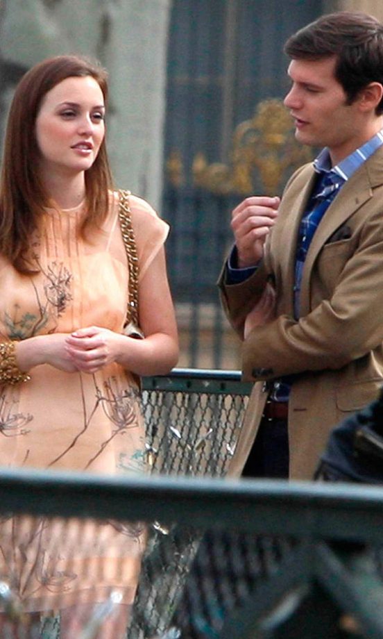 Who's The Mystery Man You're Talking To In Paris, Blair Waldorf? Leighton Meester On The Gossip Girl Set, 2010