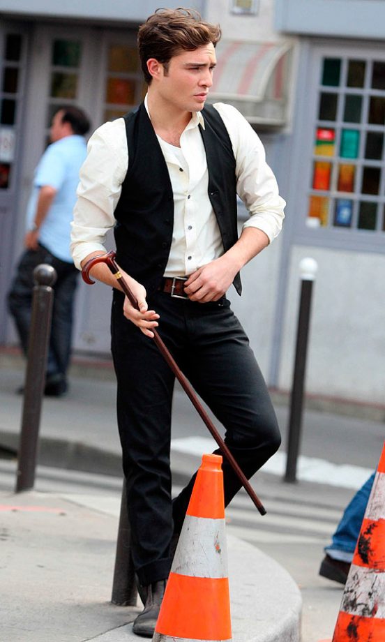 Chuck Bass, Played By Ed Westwick, With A Walking Stick In Paris, 2010