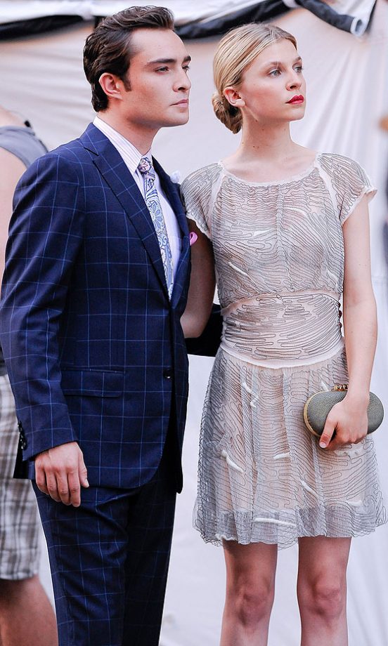 Ed Westwick Filming Gossip Girl Scenes With Clemence Poesy In New York, 2010