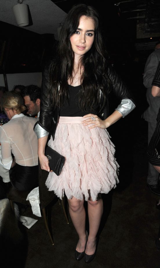Lily Collins At The Chanel Pre-Oscar Party 2012