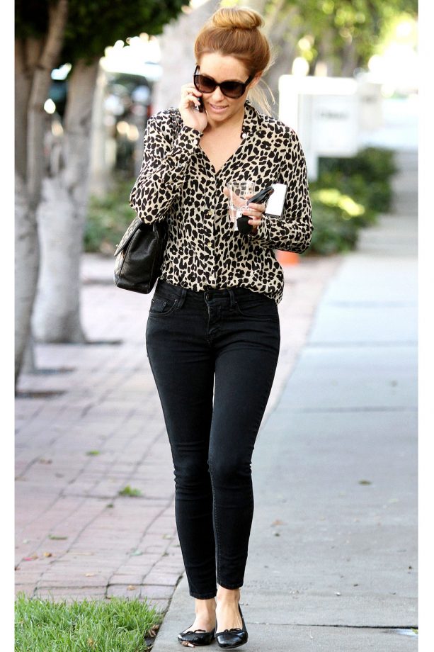 Lauren Conrad Looking Chic In Her Animal Print Blouse, 2012