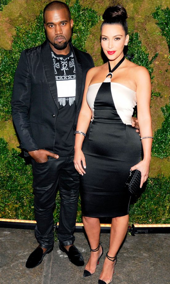 Kim Kardashian And Kanye West Co-ordinated In Monochrome Outfits, 2012