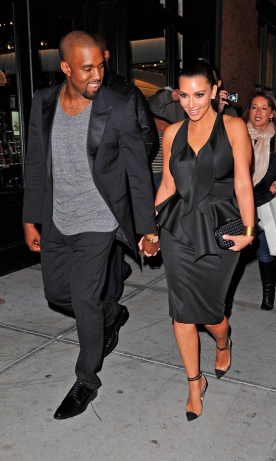 Kim Kardashian and Kanye West Looked Smitten In All Black, 2012