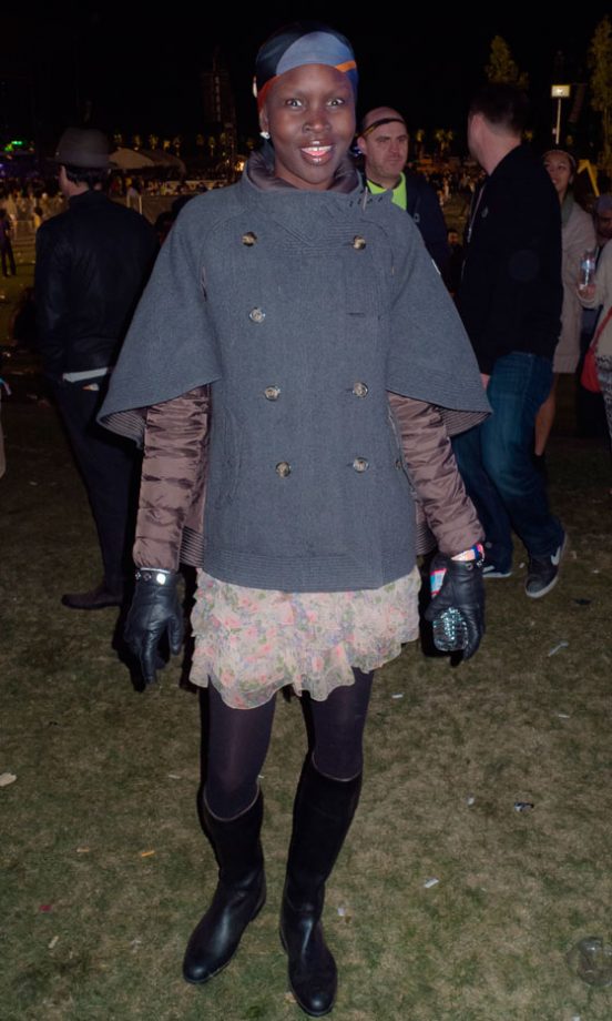 Alex Wek Wraps Up In A Grey Wool Cape, 2012