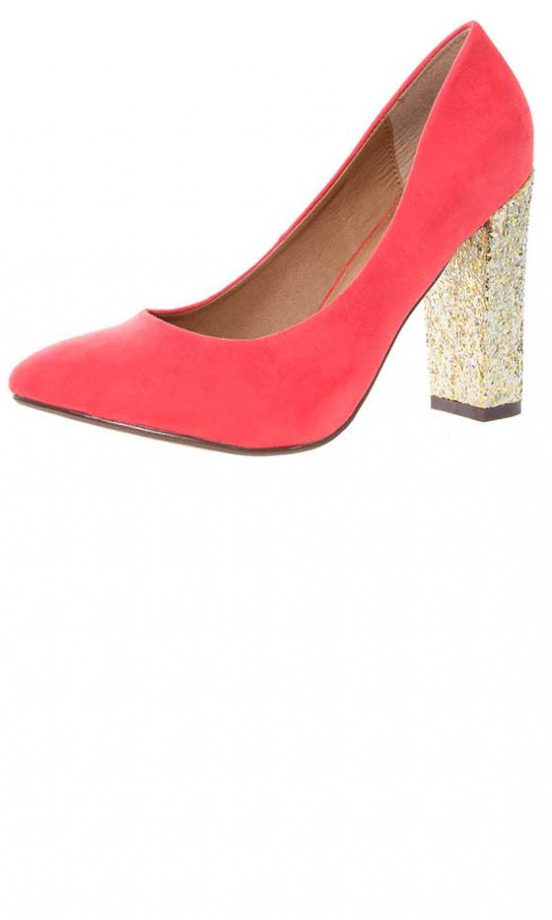 Barratts Glitter Heel Court Shoes, £35