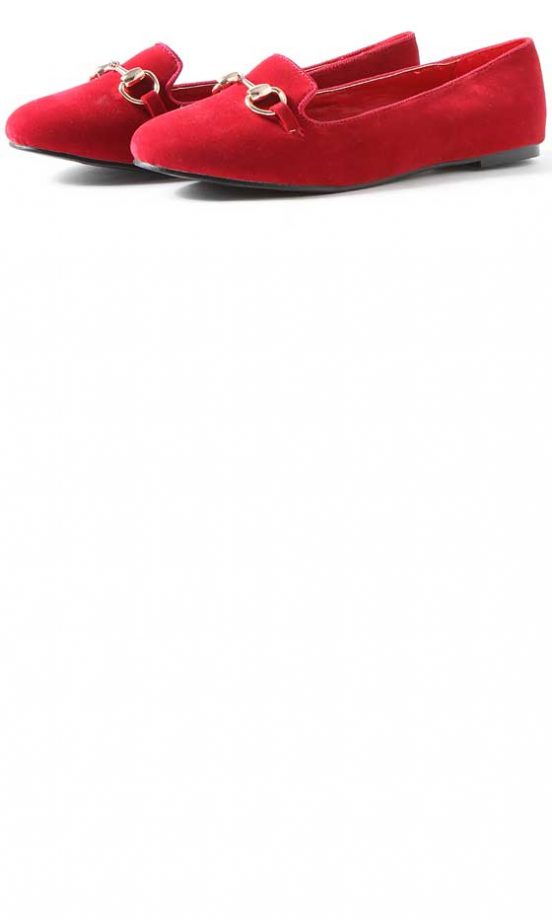 Missguided Red Suede Slipper Shoes, £19.99