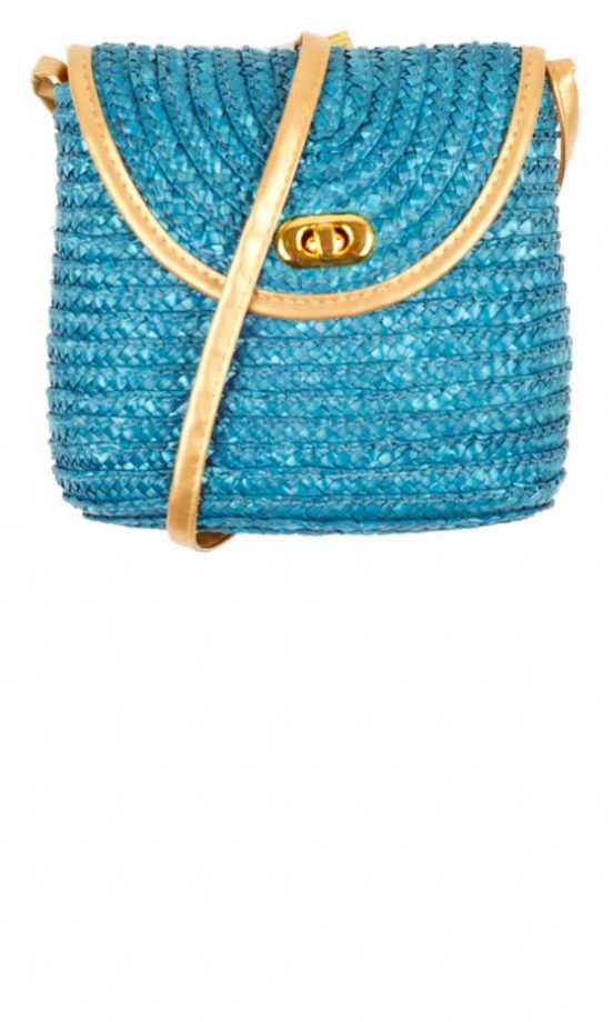George At ASDA Blue Raffia Bag, £5