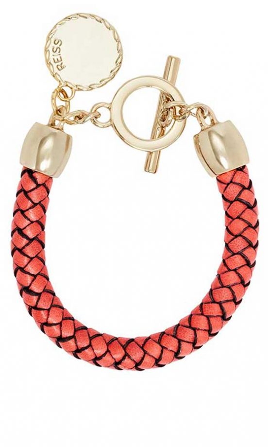 Reiss Coral Leather Weave Bracelet, £25