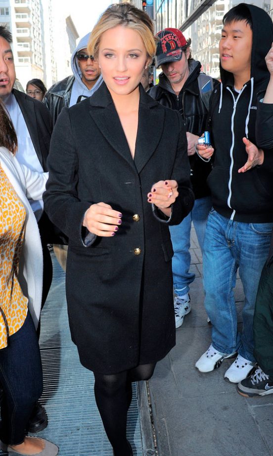 Dianna Agron Shows Up To 'Good Day New York' In A Tailored Coat, 2012