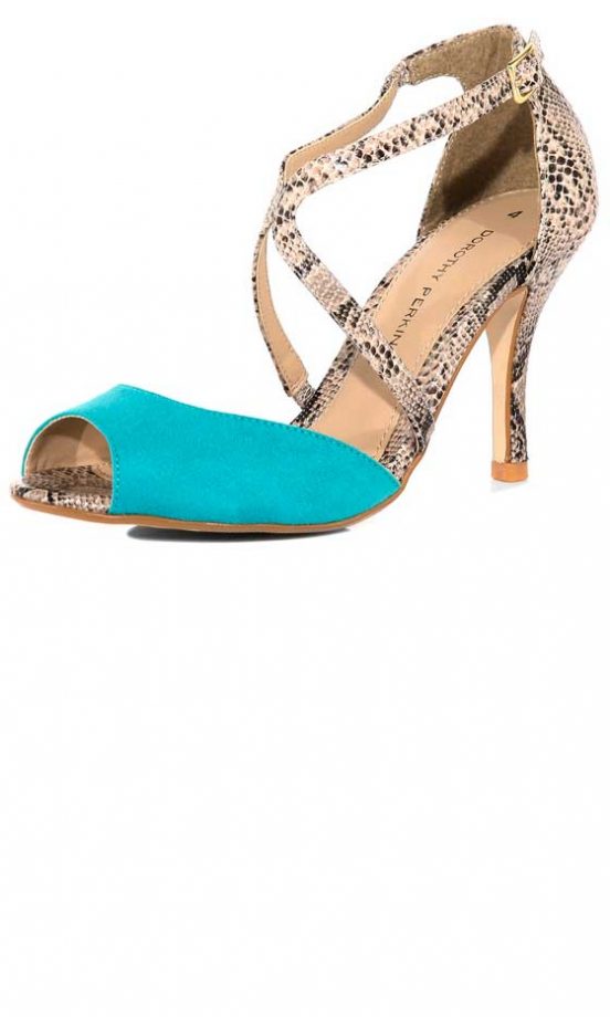 Dorothy Perkins Turquoise Snake Heels, £35