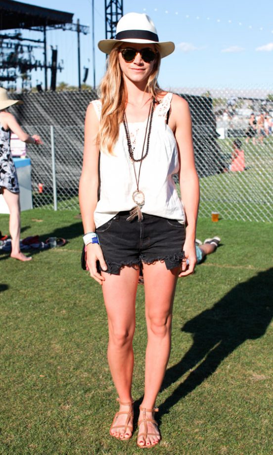 Emily Wickersham Teams Destroyed Denim With A Slouchy Vest And Boho Accessories, 2012