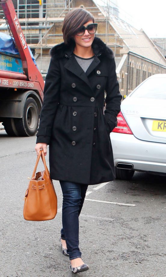Frankie Sandford Goes For A Classic Off-Duty Look 2012