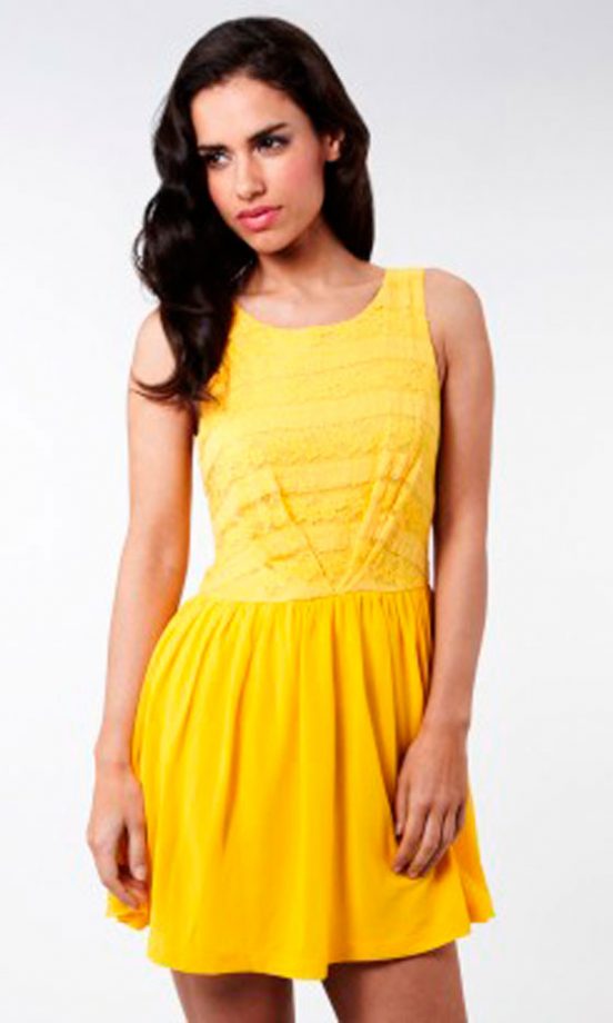 Lipsy SS12 Stripe Lace Waisted Dress, £45