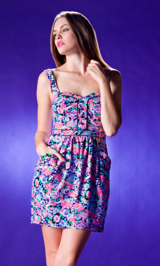 Lipsy SS12 Floral Sweetheart Button Front Dress, £45