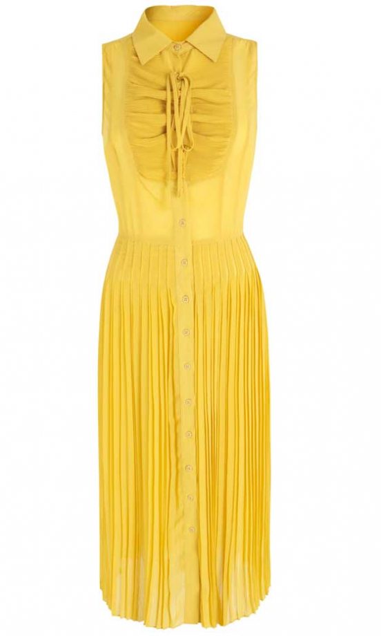 J by Jasper Conran at Debenhams Mustard Pleated Shirt Dress, £85