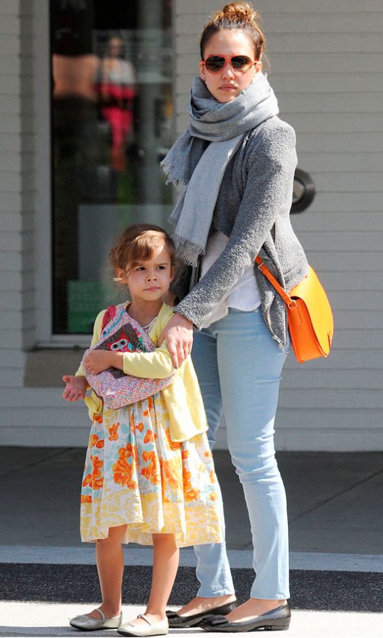 Jessica Alba Does It Again, Mixing Pastels And Brights 2012