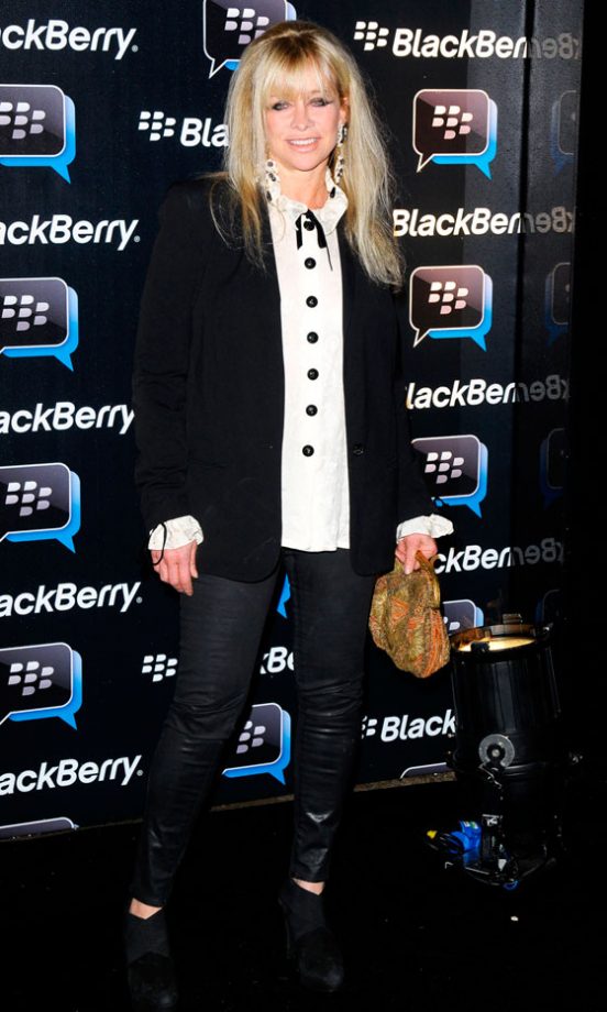 Jo Wood Buttons Up At The Blackberry Party 2012