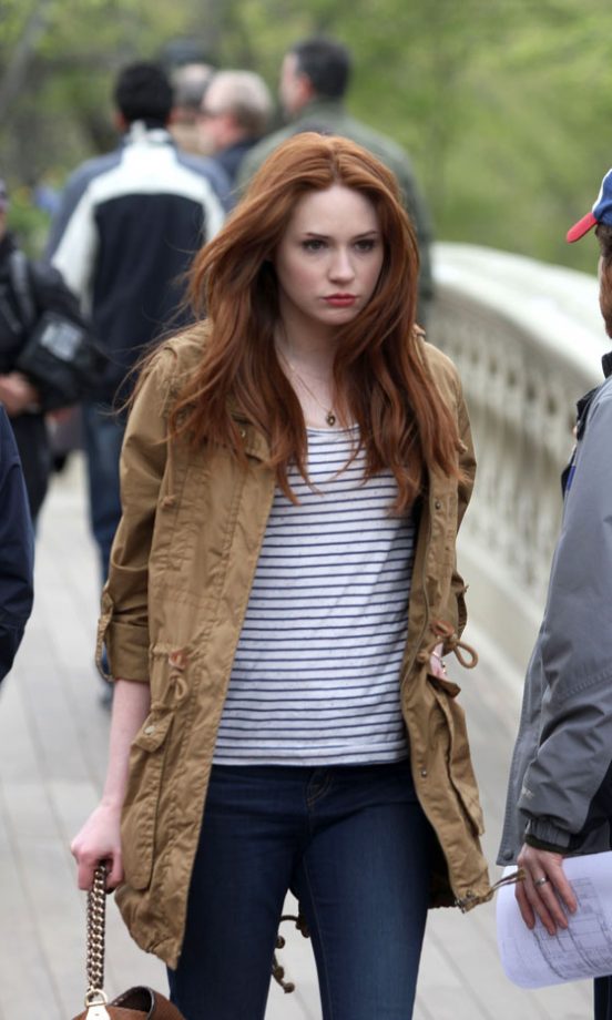 Karen Gillan Proves Her Girl Next Door Style Credentials On The Dr Who Set, 2012