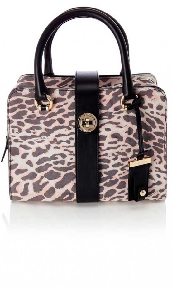 Karen Millen Suede Animal Print Box Bag, £185
