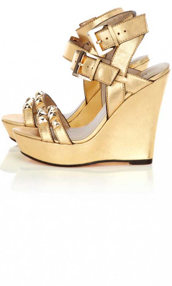 Karen Millen Gold Wedges, £155