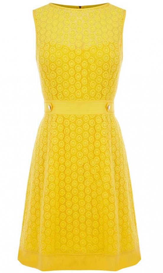 Karen Millen Yellow Broderie Dress, £160