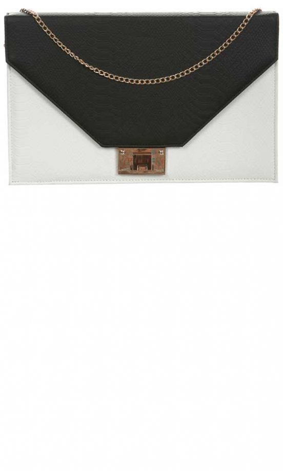 Miss Selfridge Black And White Hard Clutch, £24