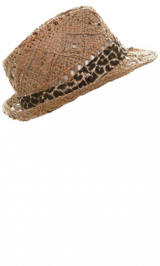 Miss Selfridge Leopard Straw Trilby, £16