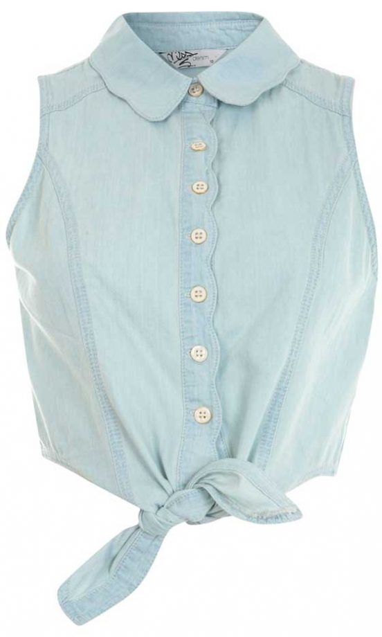 Miss Selfridge Scallop Tie Waist Shirt, £28