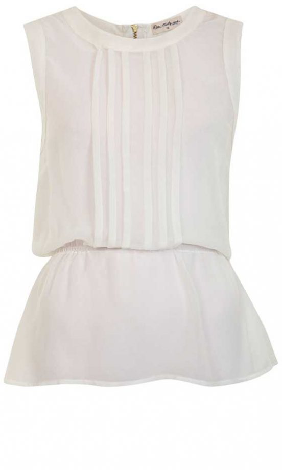 Miss Selfridge Sleeveless Pleat Detail Top, £28