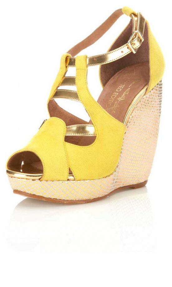 Miss Selfridge Yellow Wedges, £65