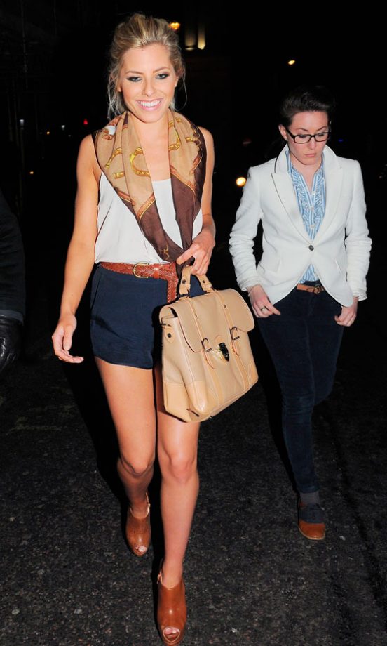 Mollie King Flaunts Her Long Legs In Tiny Shorts, We Love Her Silk Scarf! 2012