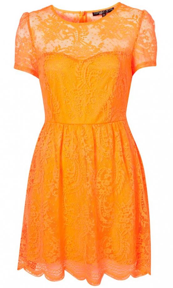 Topshop Neon Lace Dress, £46
