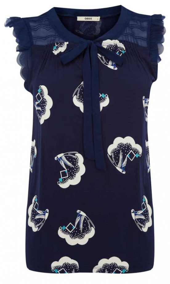 Oasis Swallow Print Top, £32