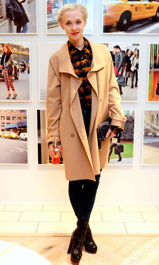 Portia Freeman Works A Camel Coat At Harvey Nichols 2012