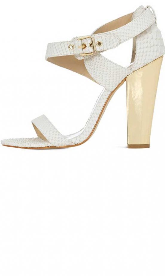 Reiss Snake Print Buckle Sandals, £169