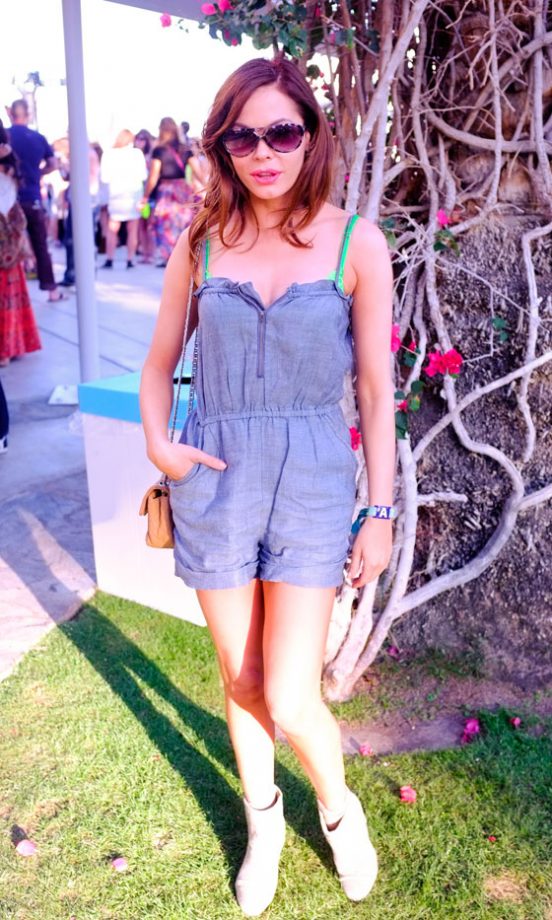Rose McGowan Gets Her Legs Out In A Denim Playsuit, 2012