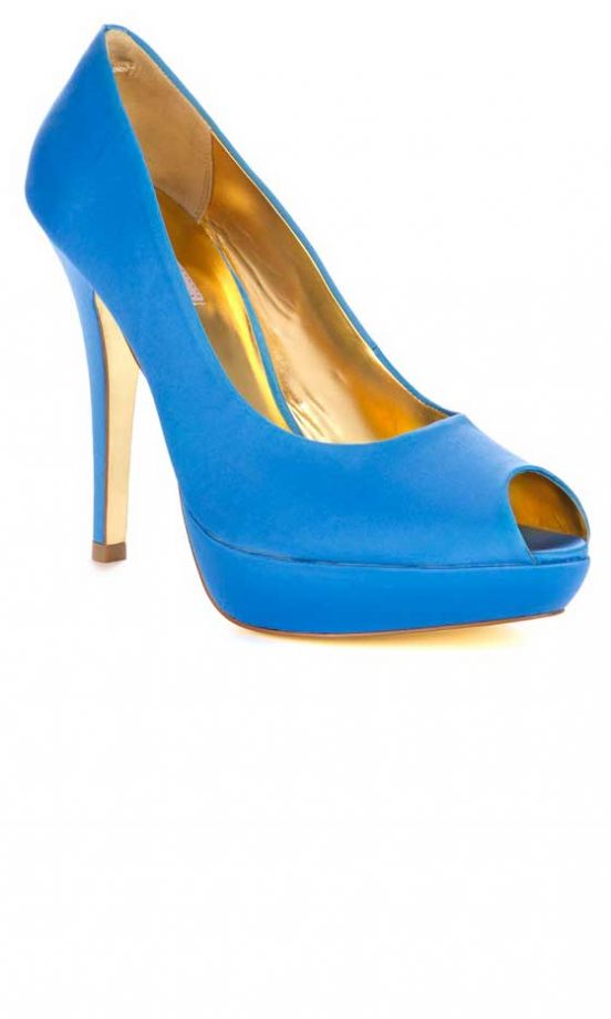 Ted Baker Blue Satin Peeptoe Heels, £120