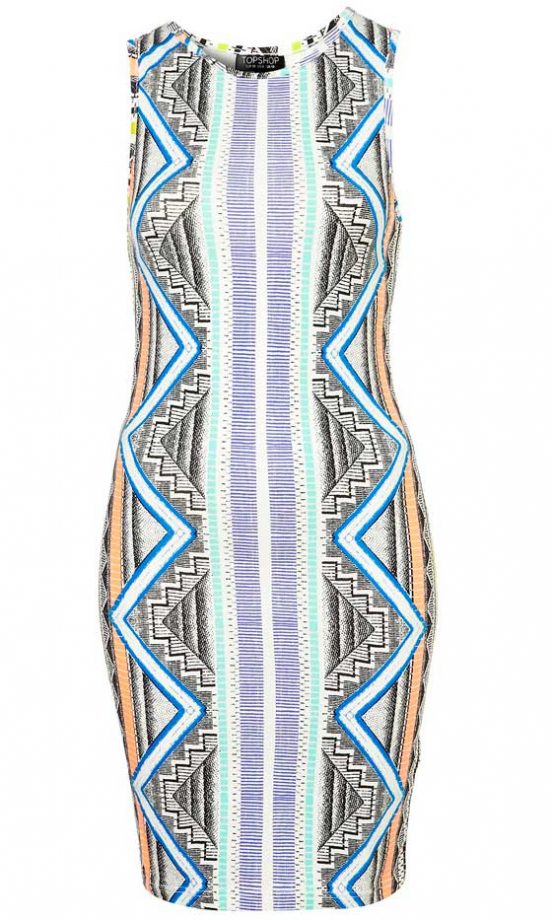 Topshop Aztec Stripe Bodycon Dress, £29
