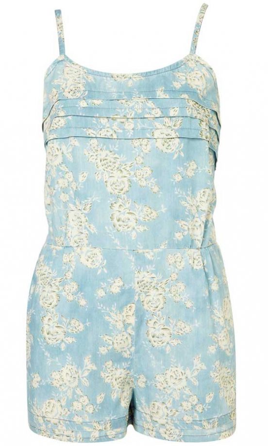 Topshop Denim Floral Playsuit, £35