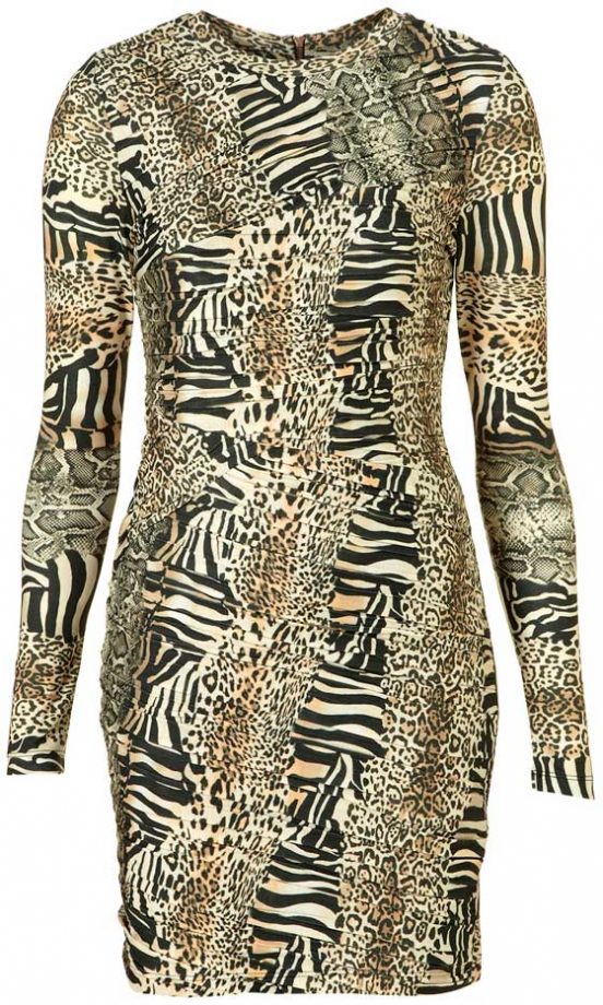 Topshop Animal Print Mix Bodycon Dress, £40