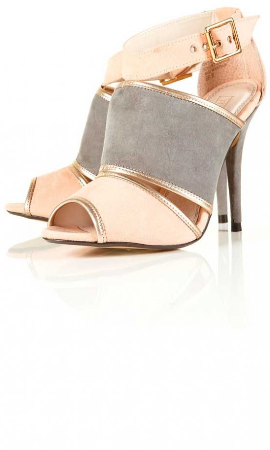 Topshop Peach And Grey Sandals, £45