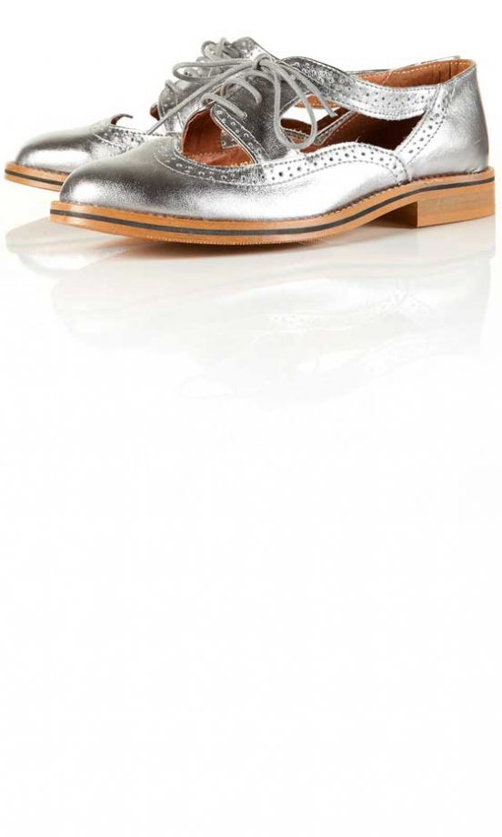 Topshop Silver Cut-Out Brogues, £58