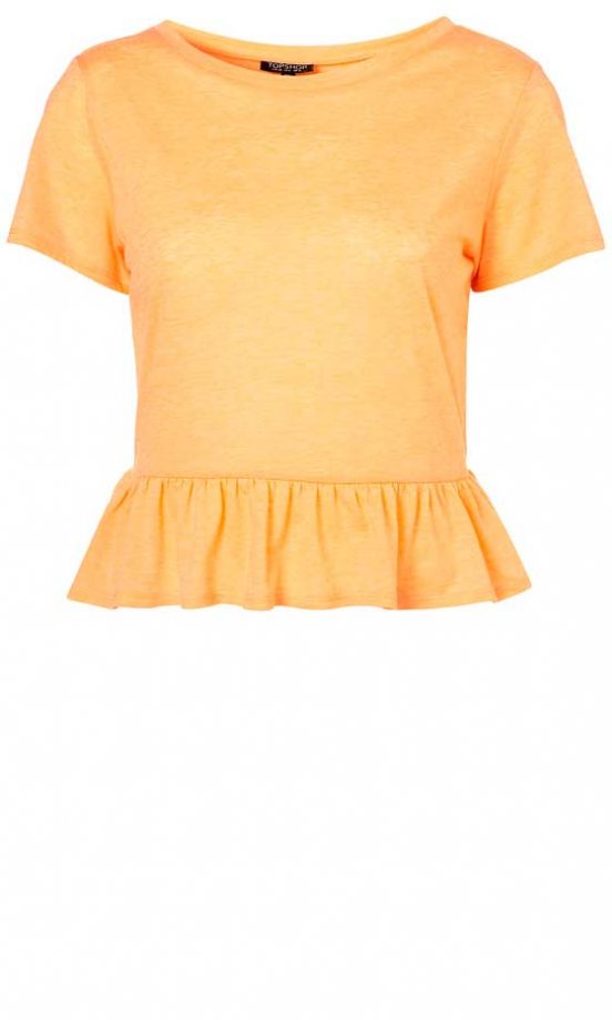 Topshop Tangerine Peplum Tee, £12
