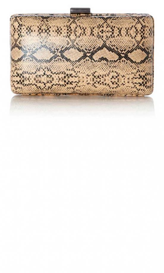 Warehouse Hard Snake Print Box Clutch, £28