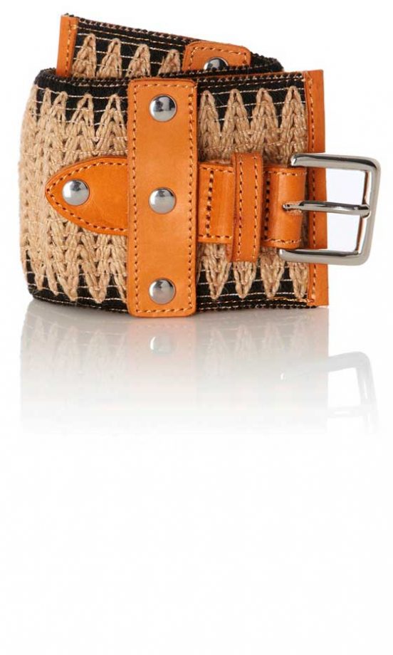Warehouse Zig Zag Raffia Belt, £22