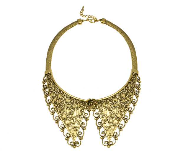 Snap up this new Dahlia gold filigree collar today