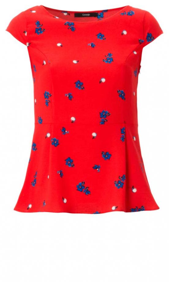 George at ASDA Floral Peplum Top, £10