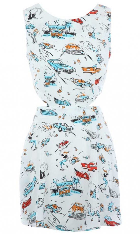 Missguided Retro Car Cut Out Dress, £22.99