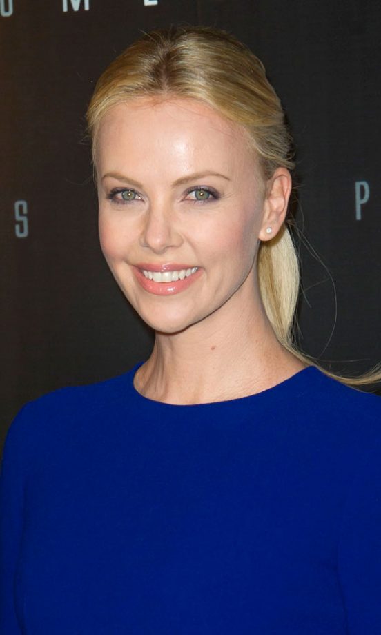 Charlize Theron Is Fresh Faced And We Love Her Girlie Ponytail, 2012