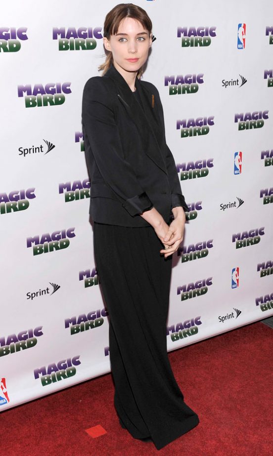 Rooney Mara Casts A Dramatic Figure In Tuxedo And Maxi Dress, 2012